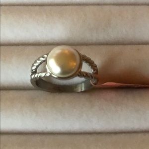 Simulated White Pearl Ring